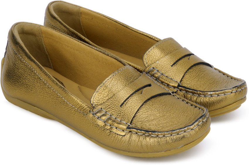 Clarks gold loafers deals