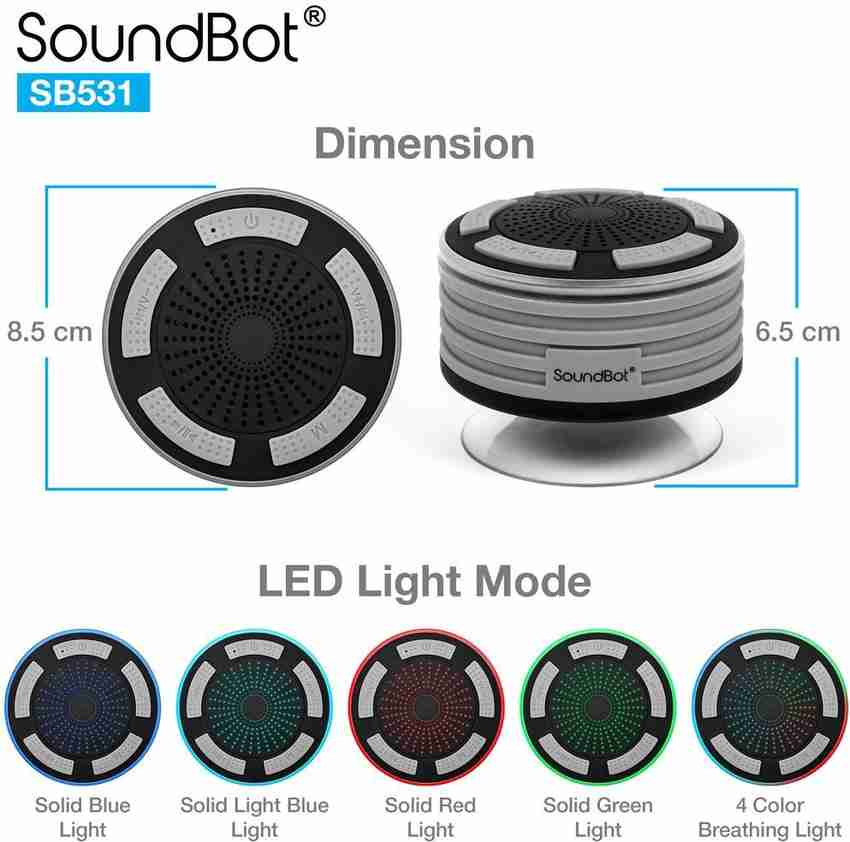 SoundBot SB531 IPX7 Water Resistant with FM Radio and LED 5 W Bluetooth Speaker