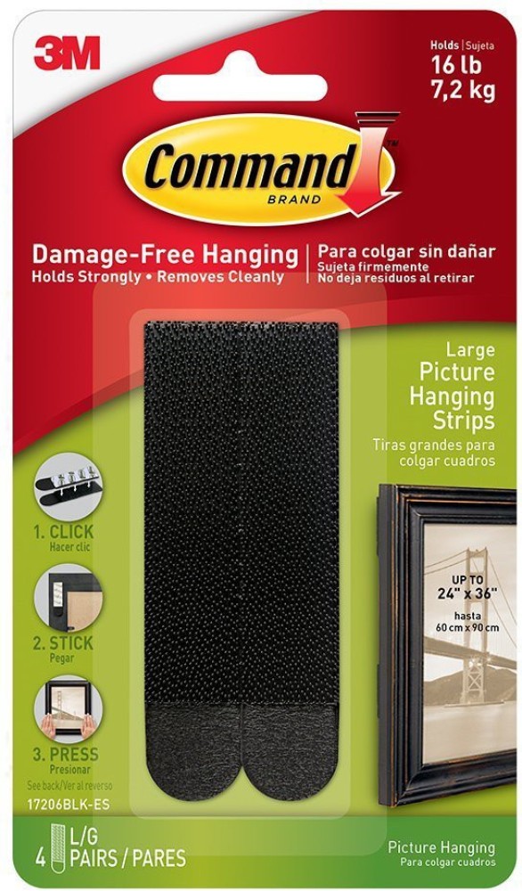 3M Command™ Black Large Picture Hanging Strips -4 strips Hook 2