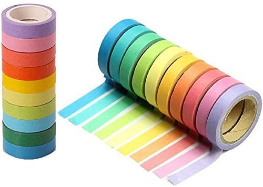 Generic Masking Tape,Craft Multi Colored Masking Tape [20 Rolls Variety Set  - Assorted Color Coded Rolls]- Fun Diy Arts Supplies Kit M-J - Masking Tape,Craft  Multi Colored Masking Tape [20 Rolls Variety