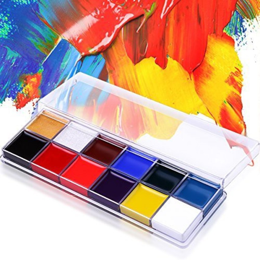DE LANCI Face Paint Palette Professional 12 Colors Facial Painting