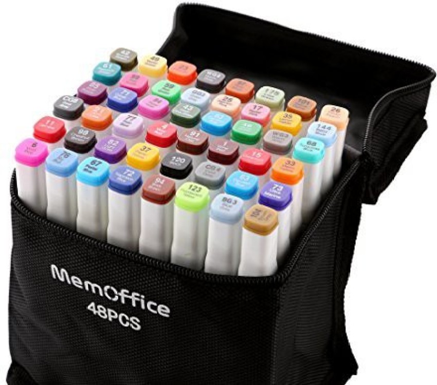 Memoffice Alcohol Markers 48 Colors With Carrying Case - Dual Tip Twin  Markers Set, Broad And Fine Tip, Great For Anime And Fash - Alcohol Markers  48 Colors With Carrying Case 