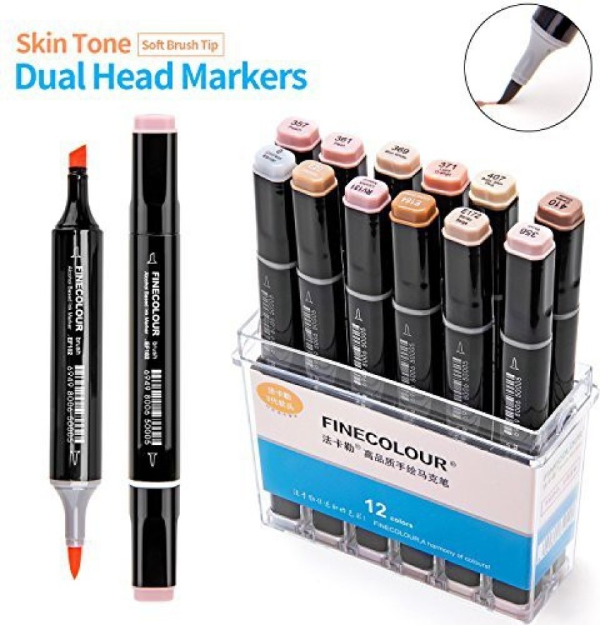 Finecolour Skin Tones Soft Brush Markers Set Drawing Markers For