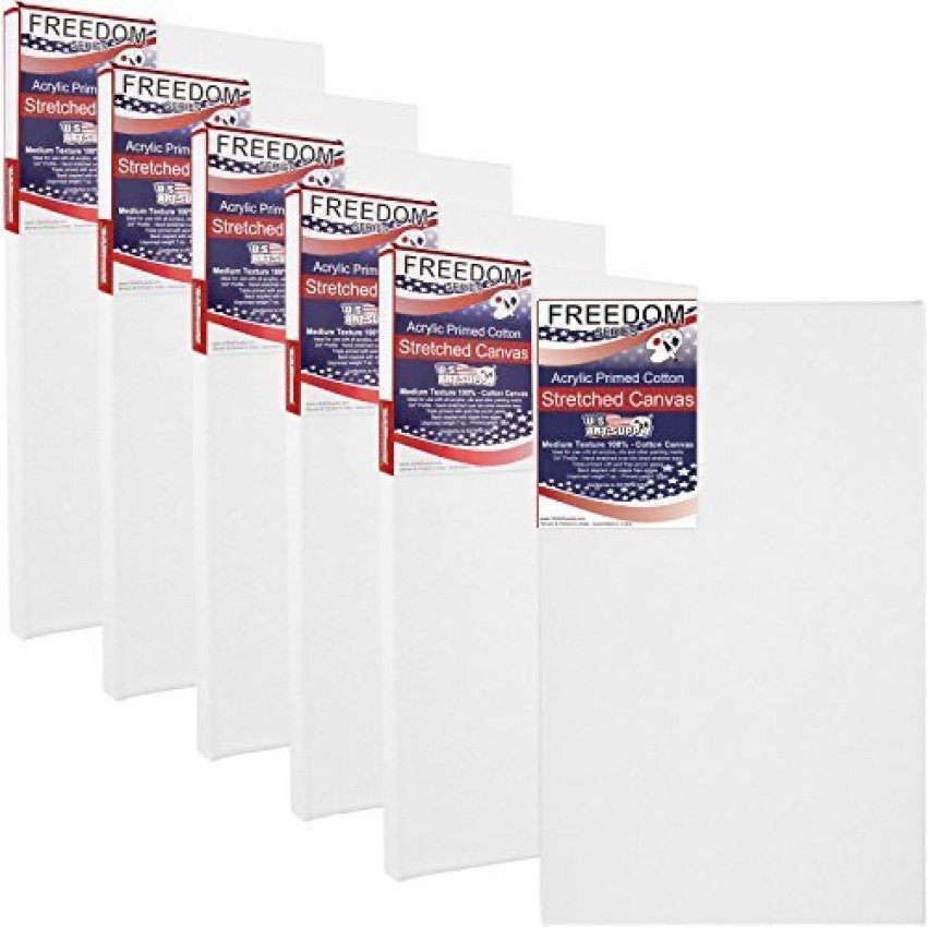 US Art Supply 4 x 4 inch Professional Quality Acid Free Stretched Canvas 6-Pack - 3/4 Profile 12 Ounce Primed Gesso