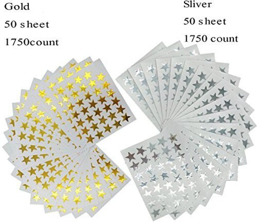Generic Kenkio 3500 Count Star Stickers Gold Silver Self-adhesive Stickers  Stars - Kenkio 3500 Count Star Stickers Gold Silver Self-adhesive Stickers  Stars . shop for Generic products in India.