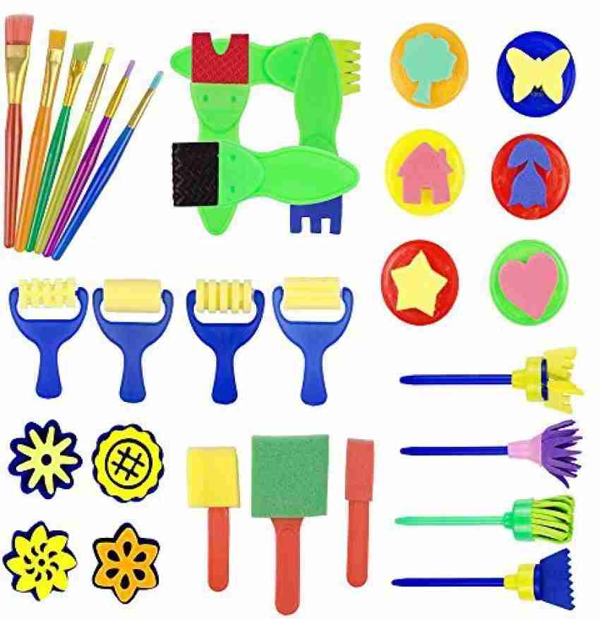 Z Liant 31 Pieces Kids Art Craft Assorted Painting Drawing Tools Mini Early  Learning Kids Painting Set Sponge Brush Flower Patte - 31 Pieces Kids Art  Craft Assorted Painting Drawing Tools Mini