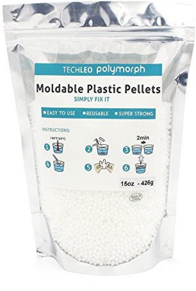 Moldable Plastic Thermoplastic Beads 8OZ, White