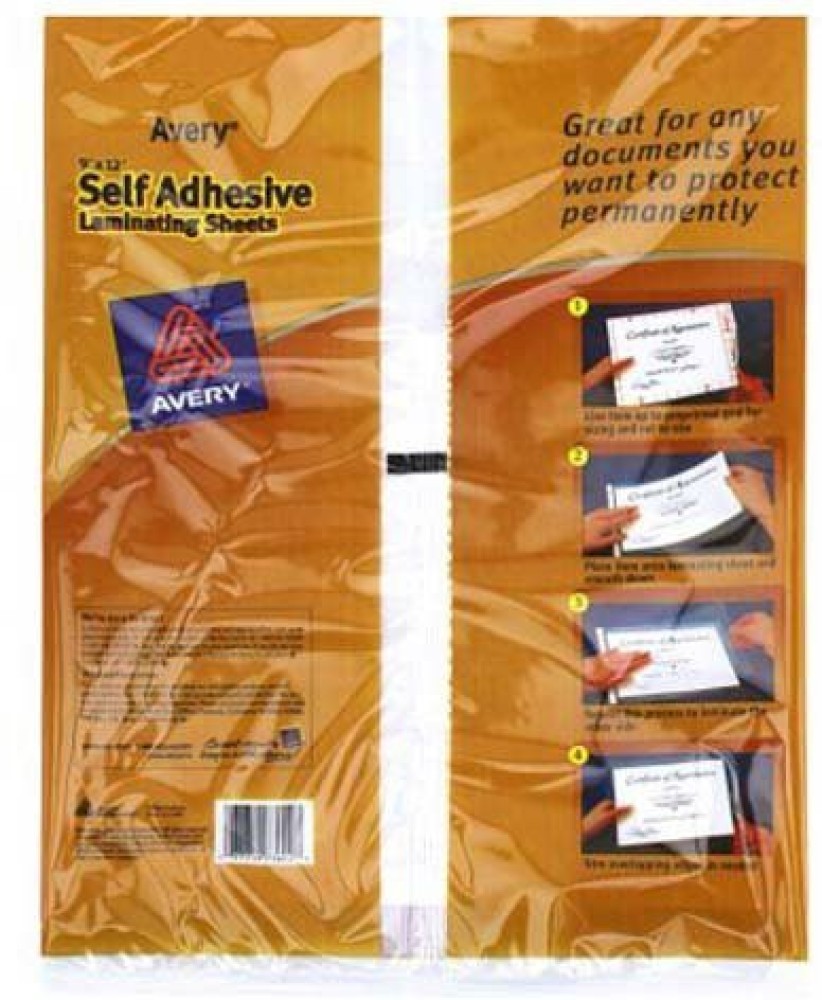 Generic Avery Self-Adhesive Laminating Sheets, 9 x 12 Inches, Pack