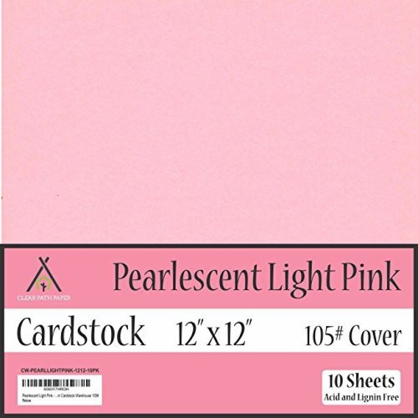 Generic Pearl Shimmer Metallic Light Pink Cardstock - 12 x 12 inch