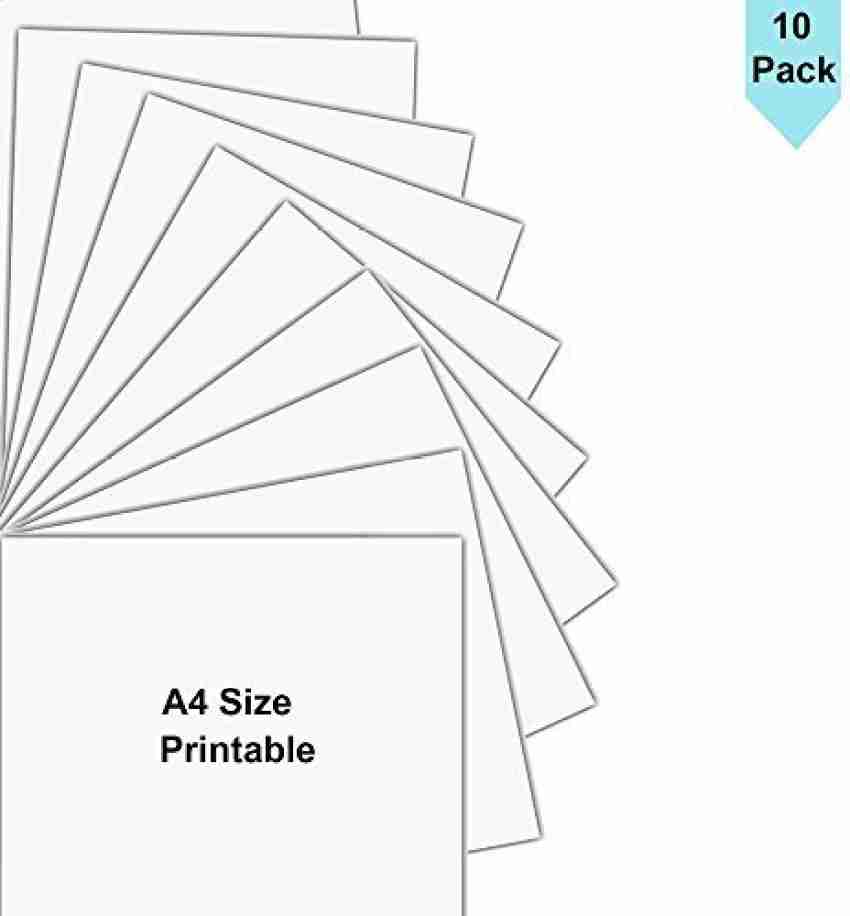  Printable Heat Transfer Vinyl Paper Inkjet Printer Iron on HTV  for Dark Fabrics or T-shirts, A4 Size Pack of 10 : Arts, Crafts & Sewing