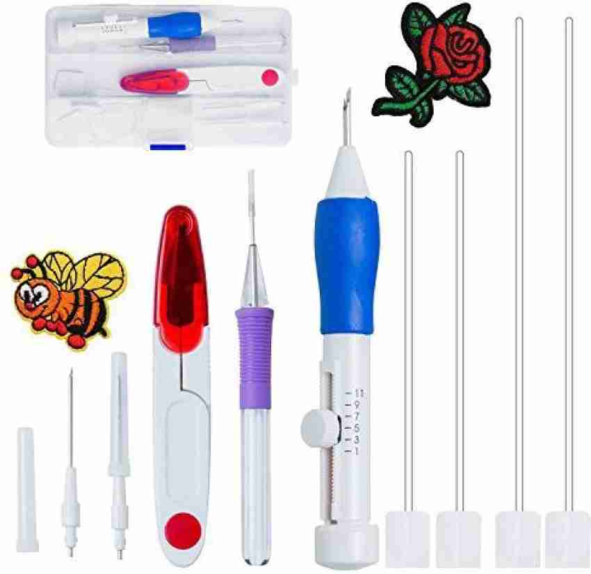  EXCEART 2pcs Russian Embroidery Punch Needle Pen Embroidery Pen  Kit Punches Magics Punch Kit Round Cross Stitch Kit Beginner Punch Needle  Kit Child Embroidered Plastic Sewing