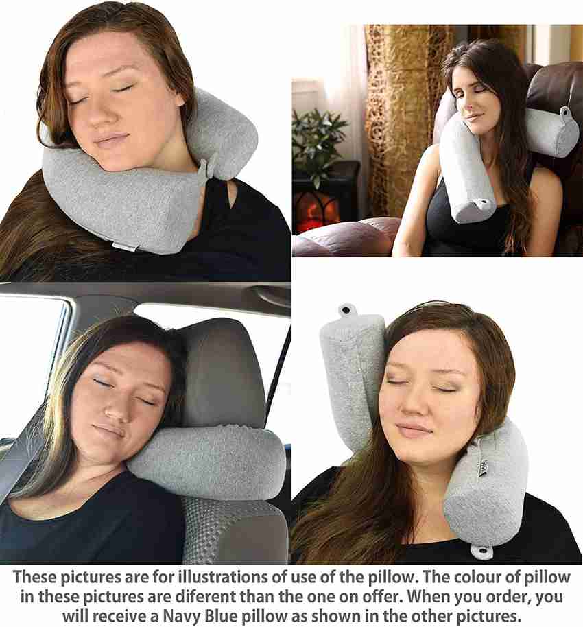 Store2508 Twist Memory Foam Travel Pillow Neck Pillow Navy Blue