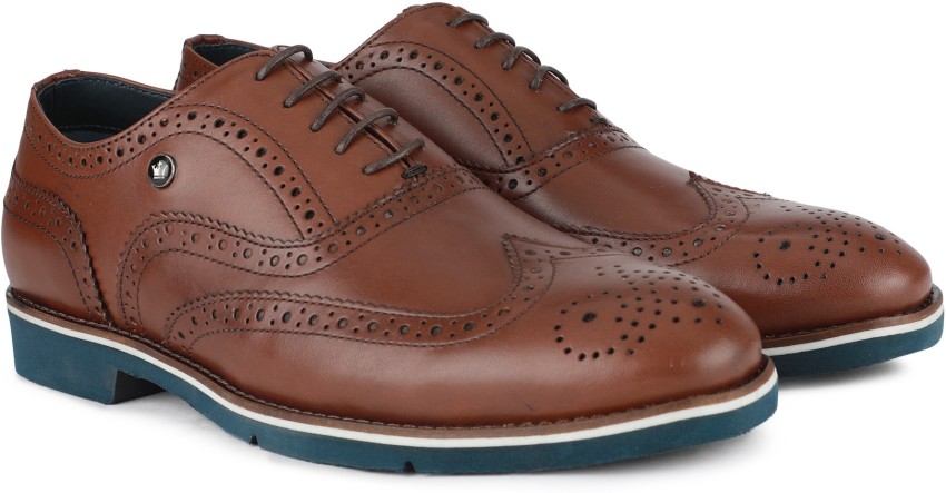 Buy Louis Philippe Formal semi-Brogue Leather Lace up Shoes at