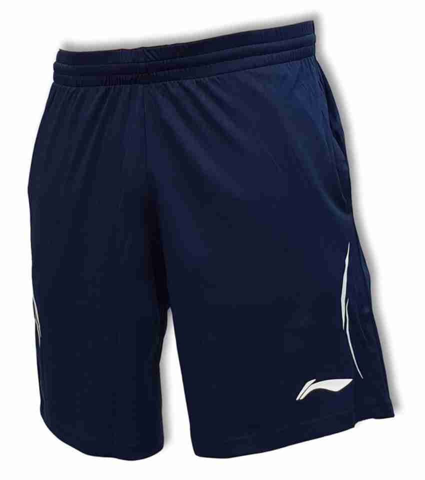 LI-NING Solid Men Dark Blue, White Sports Shorts - Buy LI-NING