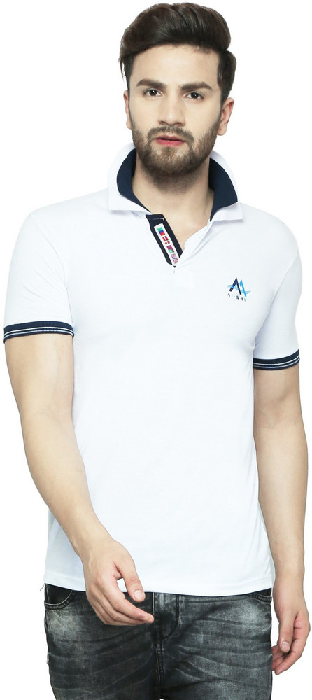 AD AV Solid Men Polo Neck White T Shirt Buy AD AV Solid Men Polo Neck White T Shirt Online at Best Prices in India Flipkart