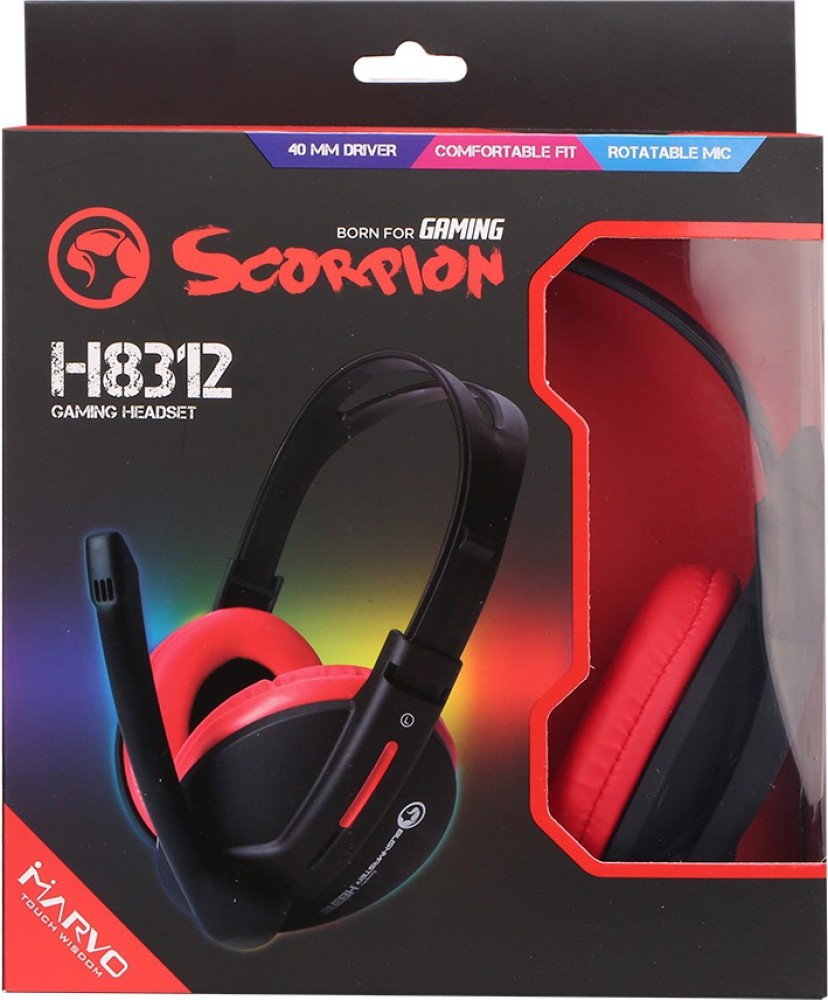 MARVO H8312 Black Red Wired Gaming Headset Price in India Buy