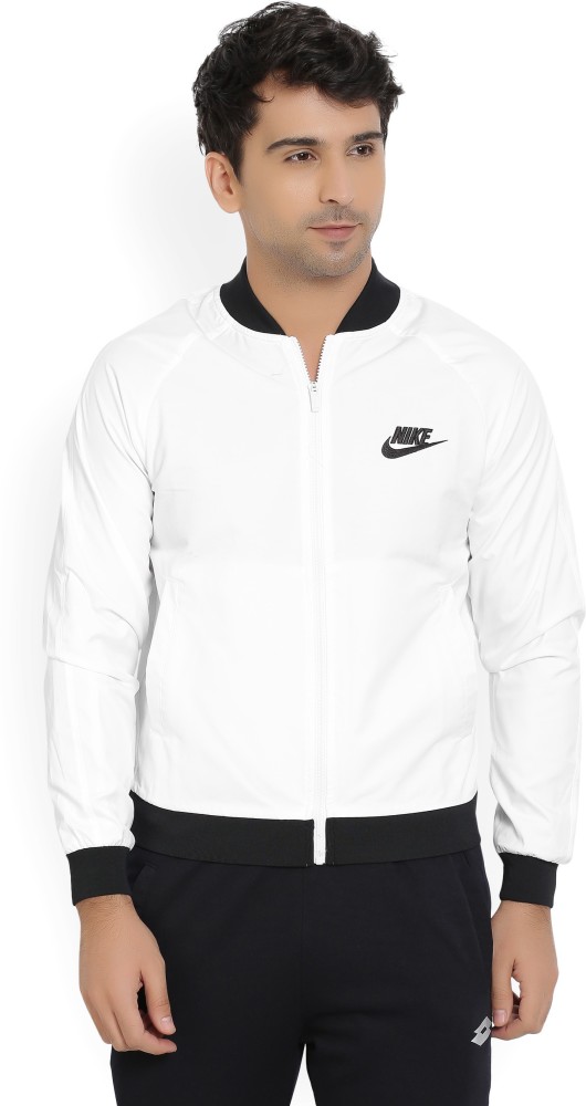 NIKE Full Sleeve Solid Men Jacket Buy WHITE/WHITE NIKE Full Sleeve Solid  Men Jacket Online at Best Prices in India