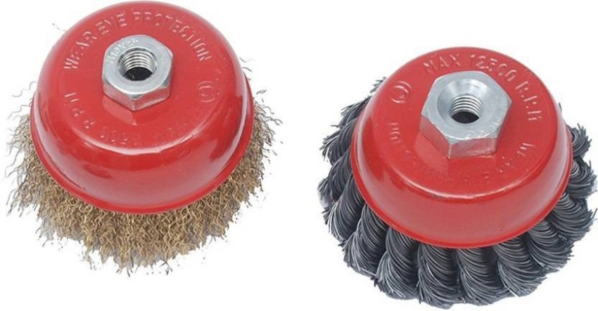 Spartan KGHGJH3 Combo 3 inch 75mm Brass Wire and Twisted M10 Thread Cup  Brush for 4 inch Angle Grinder Wheel Brush Price in India - Buy Spartan  KGHGJH3 Combo 3 inch 75mm