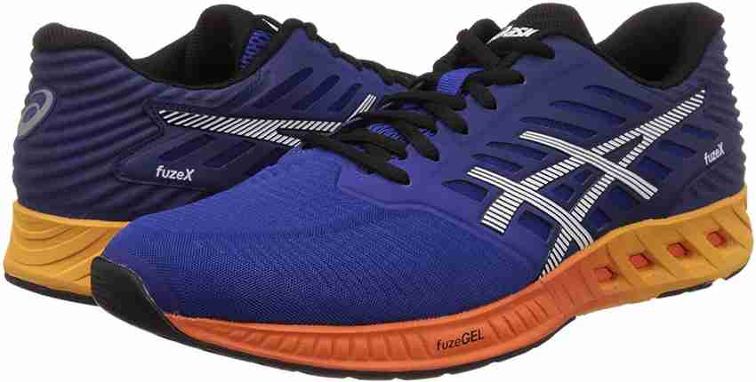 Asics men's fuzex running shoes - blue/orange cheap