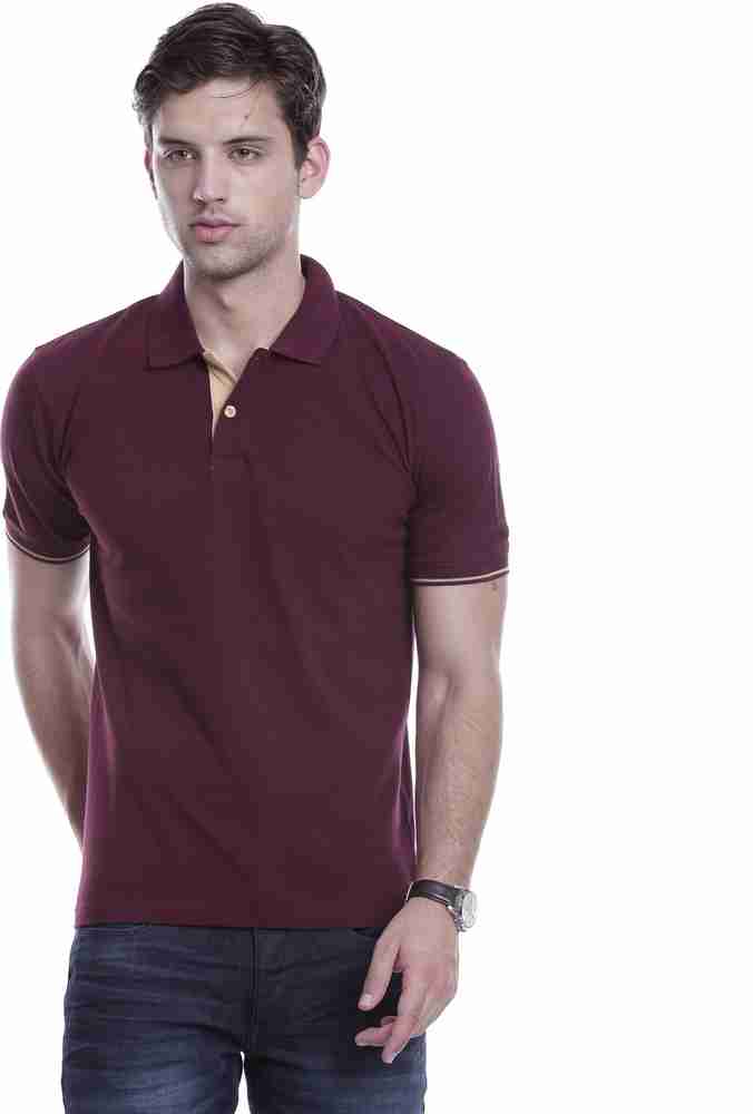Outfit Style Forever Solid Men Polo Neck Maroon T Shirt Buy