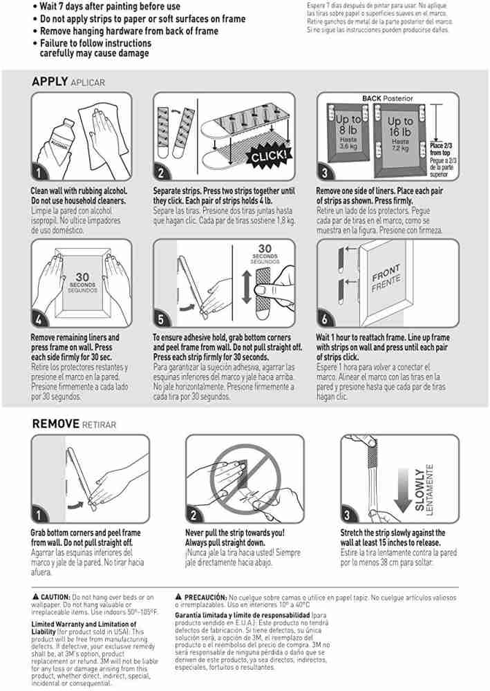 Command 3 Hangers/6 Large Strips/6 Sets of Mini Strips Universal Picture  Hangers White