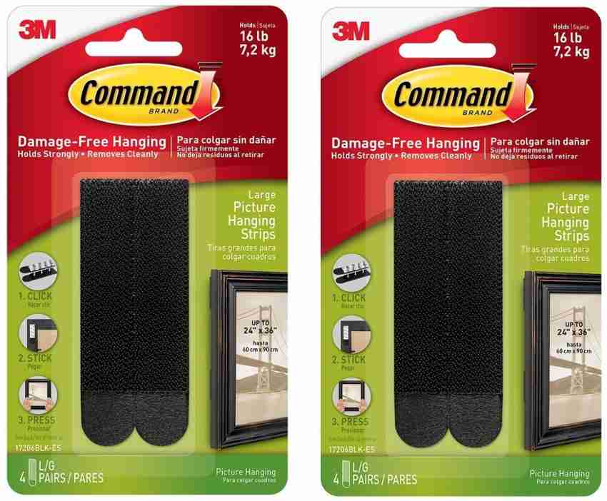 Command™ 15 Lb Black Picture Hanging Strips 17206BLK-ES, 4 Pairs