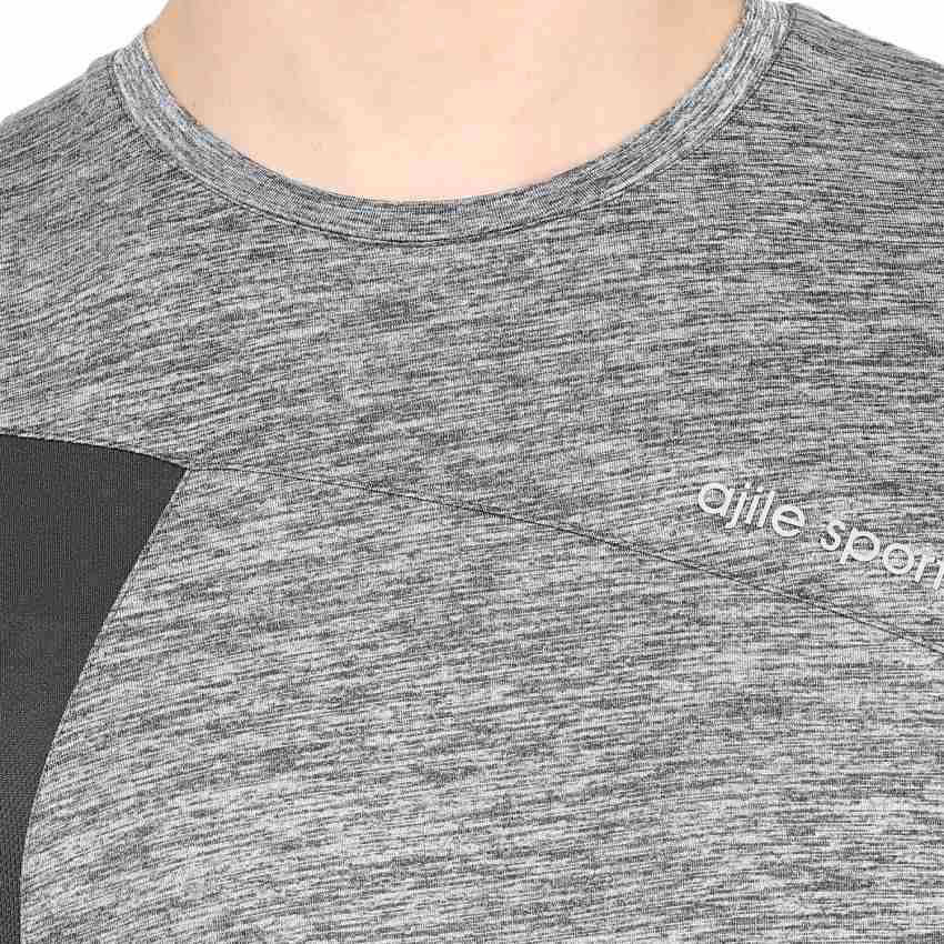 Ajile By Pantaloons Solid Men Round Neck Grey T-Shirt - Buy Ajile