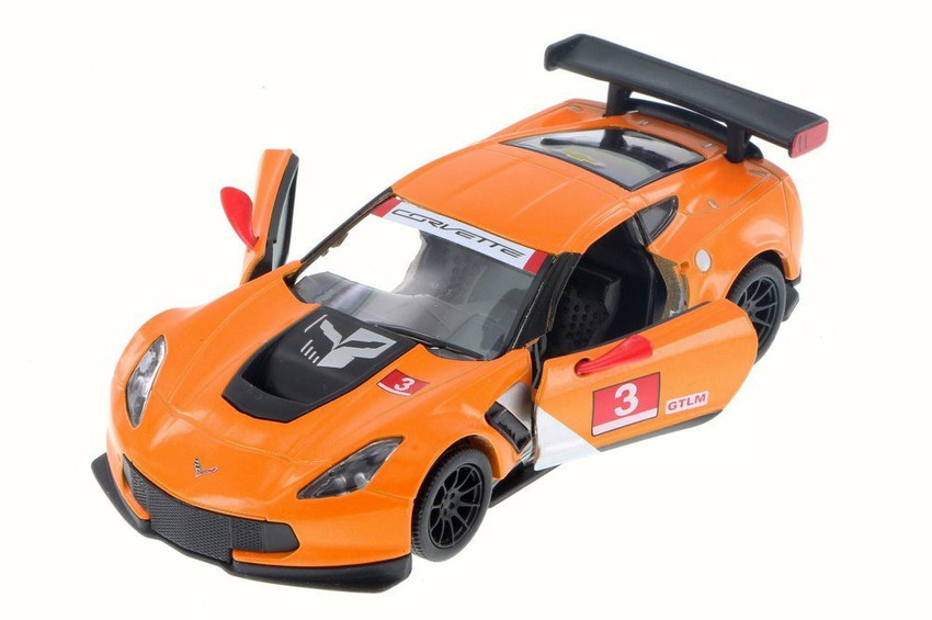Kinsmart Chevy Corvette C7 Race Car 3 Orange with Decals 5397D