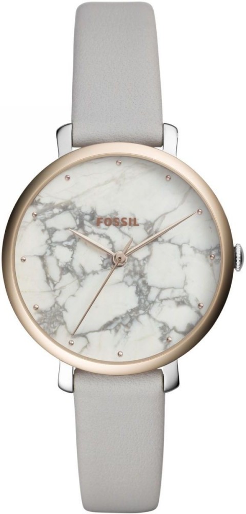 Fossil jacqueline grey leather watch best sale