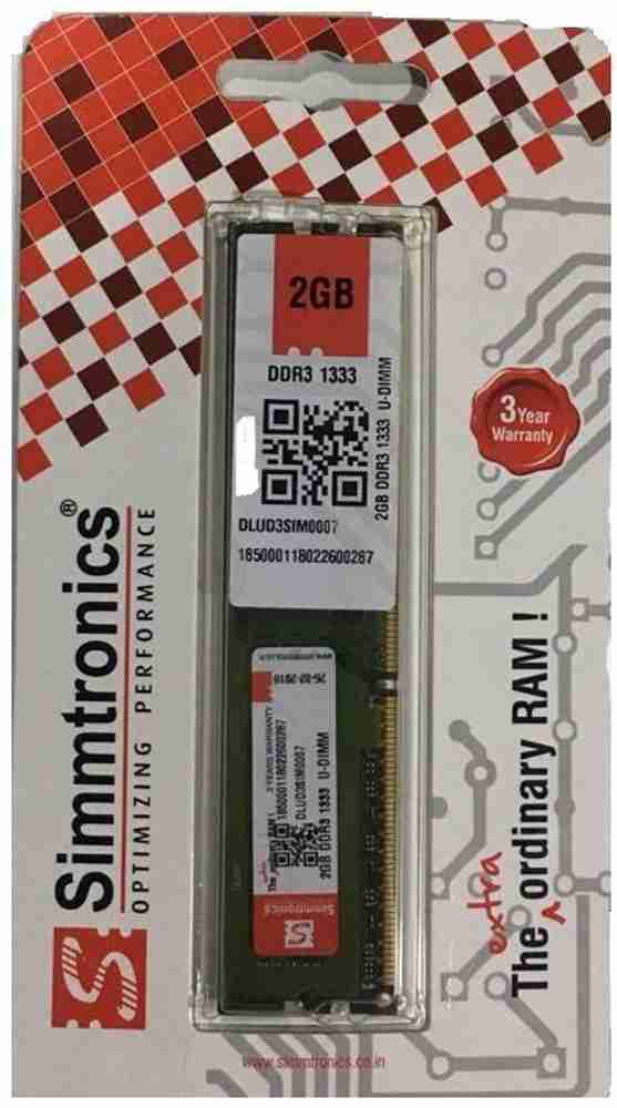 Simmtronics 2gb ddr3 ram price sale