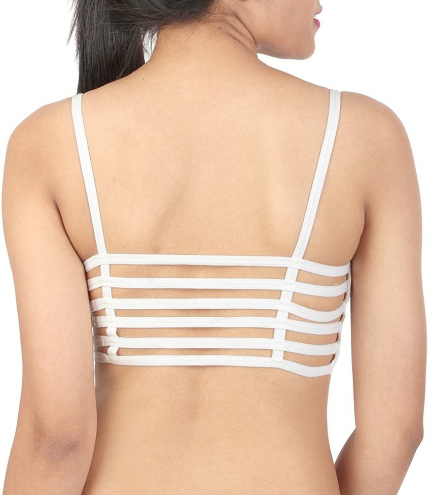 Buy PIFTIF 6 Strips Latest and Trendy CAGE Sports Bra White at