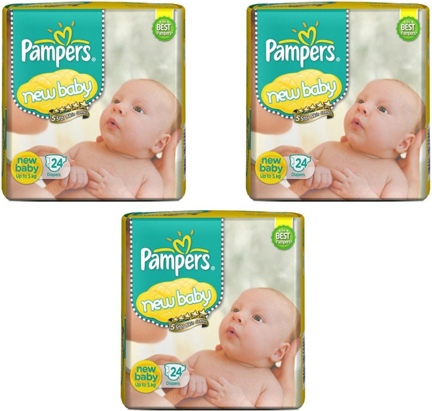 Buy Pampers New Baby Diapers 24 count (Up to 5 kg) Online at Best
