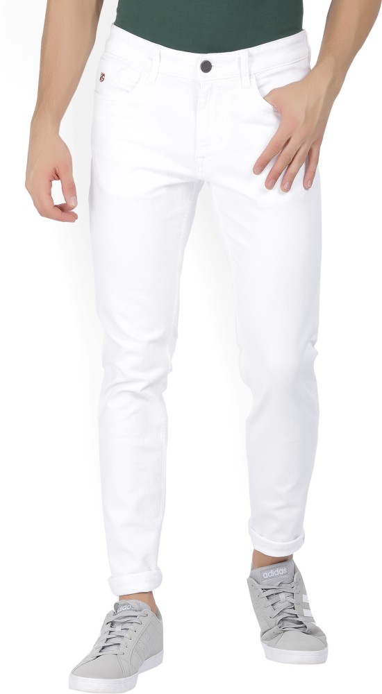 REALM Denim Jeans Pant for Men  White Ripped Skinny Fit Denim  Amazonin  Clothing  Accessories