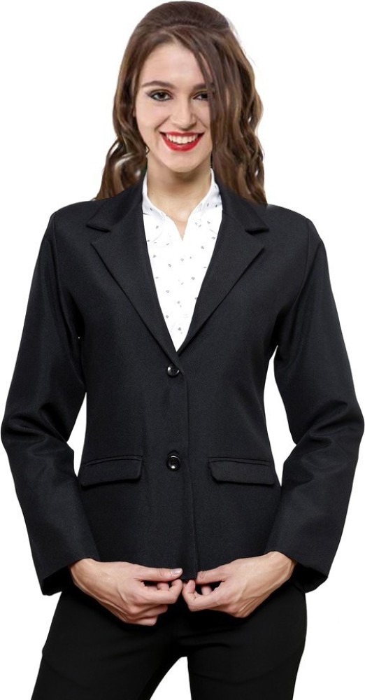 NGT Solid Single Breasted Formal Women Blazer Buy Black NGT