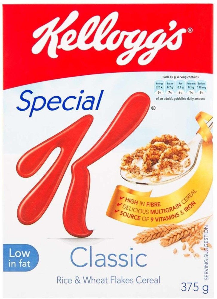 Kellogg's Special K Classic Rice & Wheat Flakes Cereal - 375g Box Price in  India - Buy Kellogg's Special K Classic Rice & Wheat Flakes Cereal - 375g  Box online at