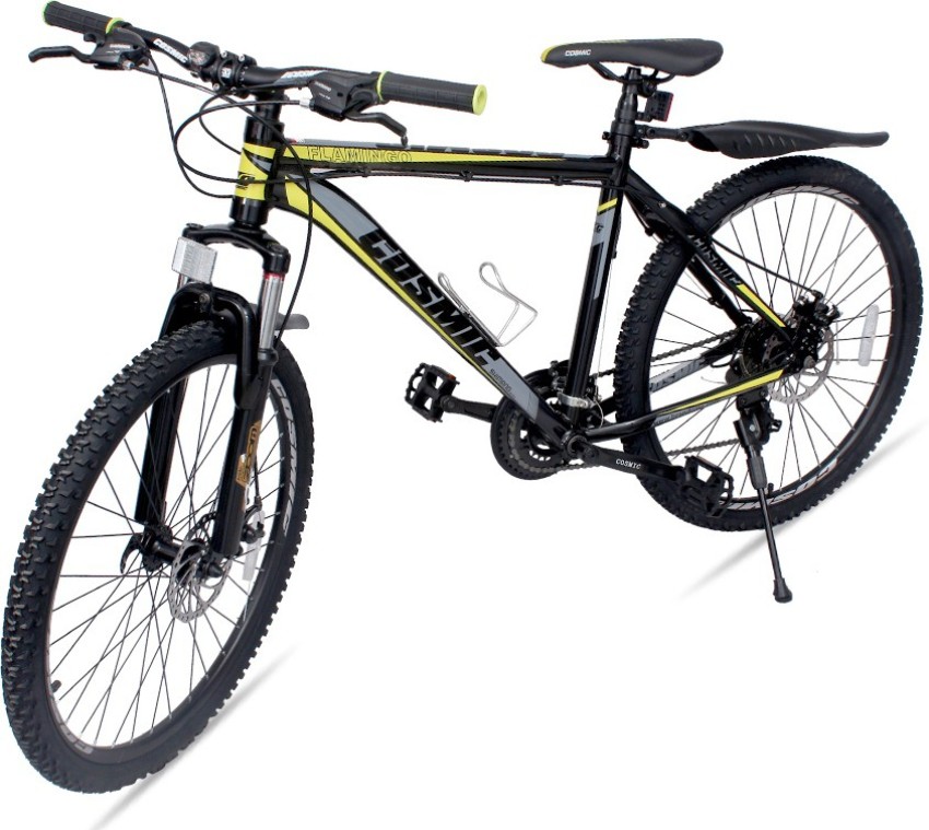 COSMIC FLAMINGO 21 SPEED ALLOY MTB BICYCLE BLACK YELLOW SPECIAL