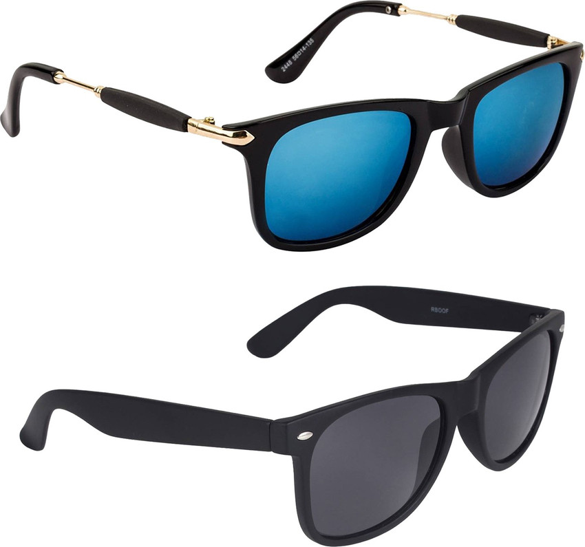 Buy Poloport Wayfarer Aviator Sunglasses Golden Blue Black For