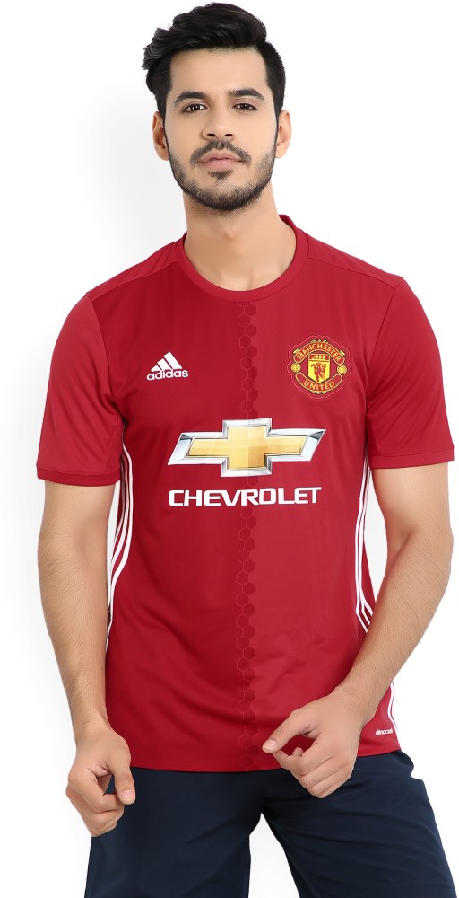 ADIDAS Manchester United Printed Men Round Neck Red T Shirt Buy