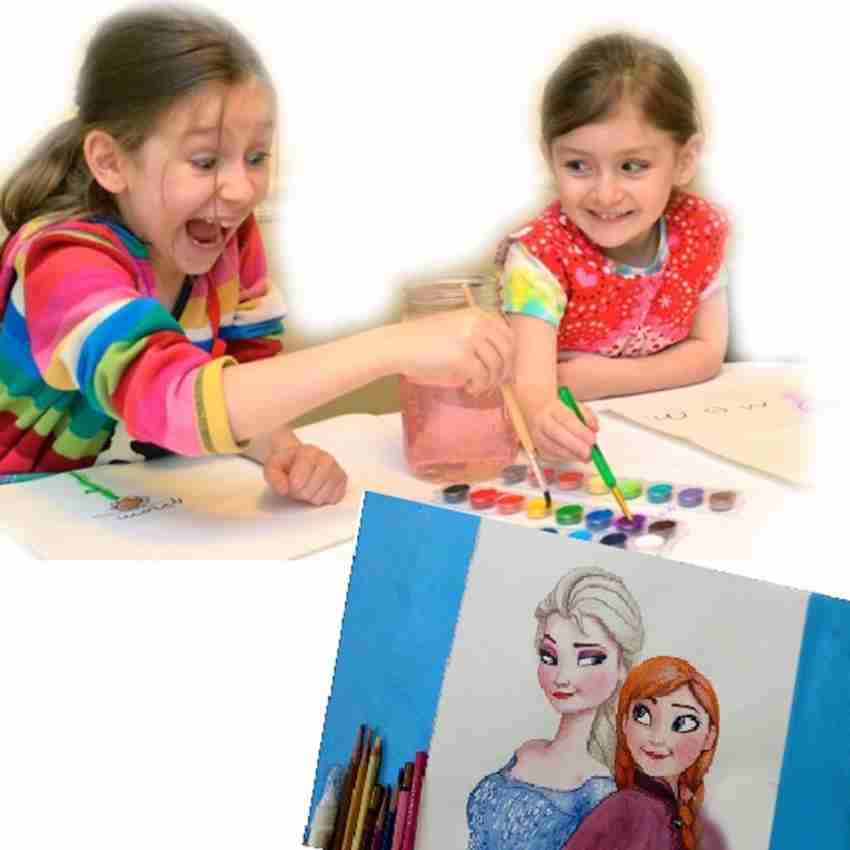 IndusBay Drawing Sheet Cartoon Sketch Coloring Gift Set  Poster art Painting Art kit Birthday Return Gift Option for Kids - Set of 4  - Drawing Kit