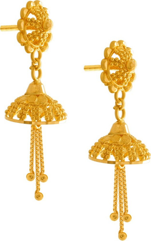 Shreyadzines Traditional Gold Polish Ethnic Indian Jhumka Jhumki Earrings
