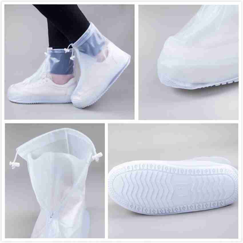 Desi Rang waterproof rain shoe cover line raincoat size M Indian size Men 7 8 Women 4 5 PP Polypropylene Translucent Semi Transparent Boots Shoe Cover Flat Shoe Cover High Heeled Shoe Cover Price in