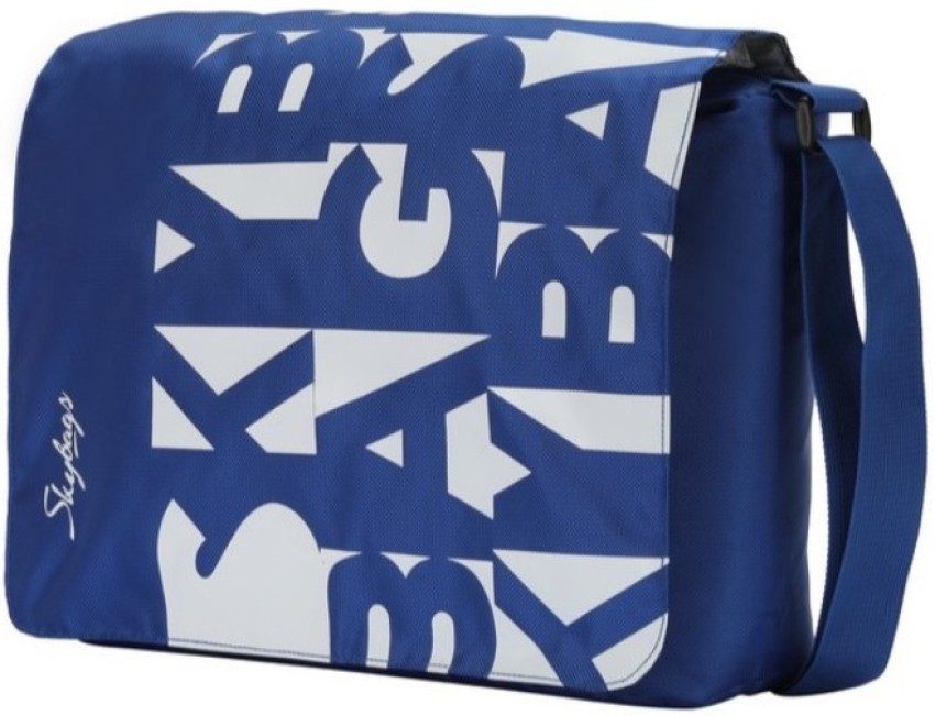 Favria Polyester Water Resistant CrossBody Messenger Sling Bag for Men and  Women (Navy & Sky Blue)