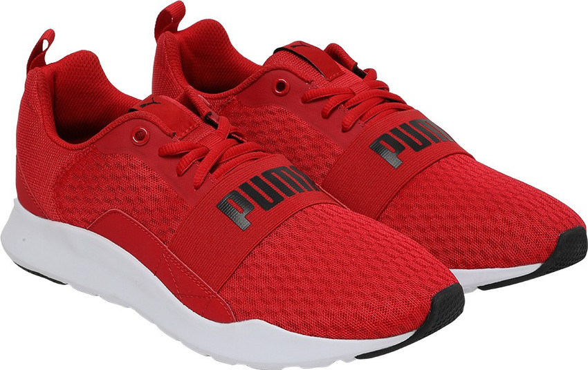 Puma red ribbon shoes store