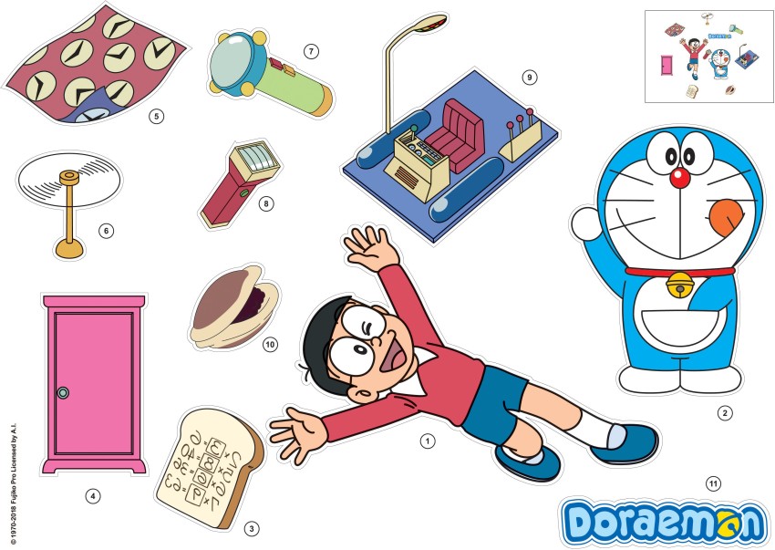 Asian Paints 103 cm Wall Ons Doraemon Choose your favourite gadget