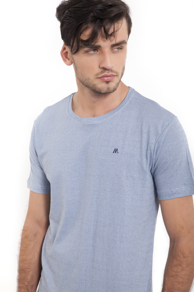 Andrew Mackenzie Printed Men Round Neck Blue T Shirt Buy Andrew