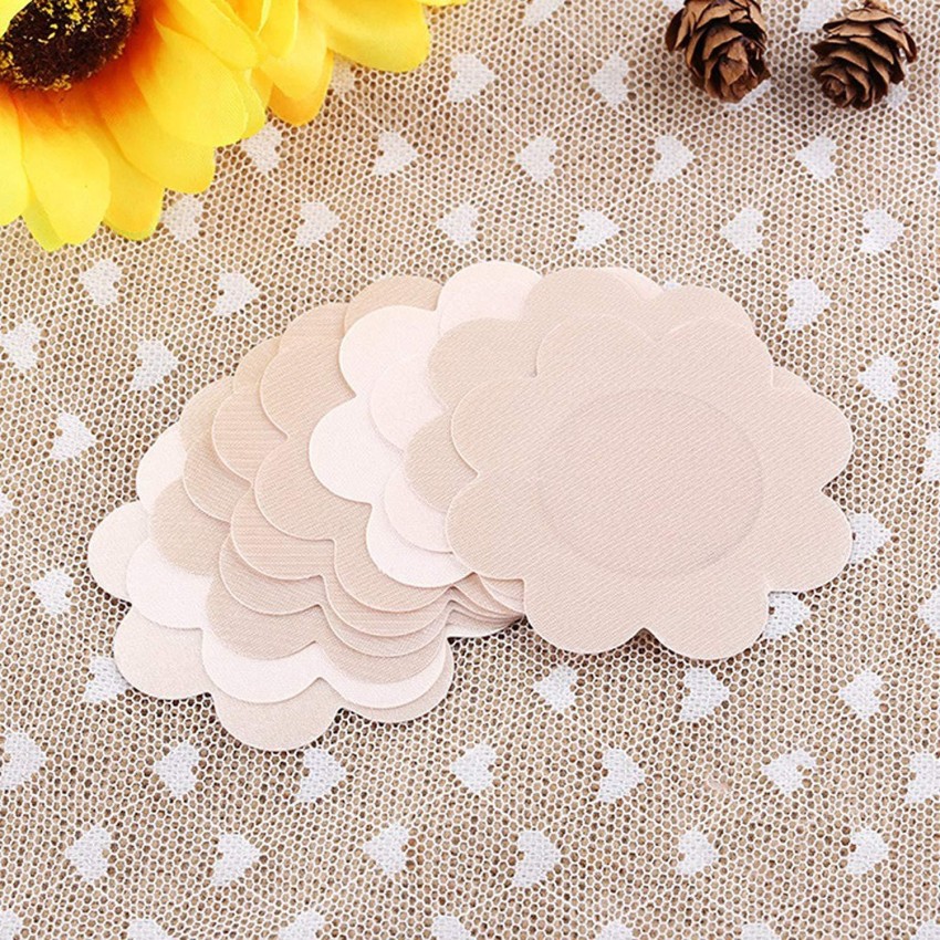 HOUSE OF QUIRK 10 pcs Breast Petals Nipple Pasties Cover Bra Pad Patches  Self Adhesive Sticker Beige Lace Peel and Stick Bra Pads Price in India -  Buy HOUSE OF QUIRK 10