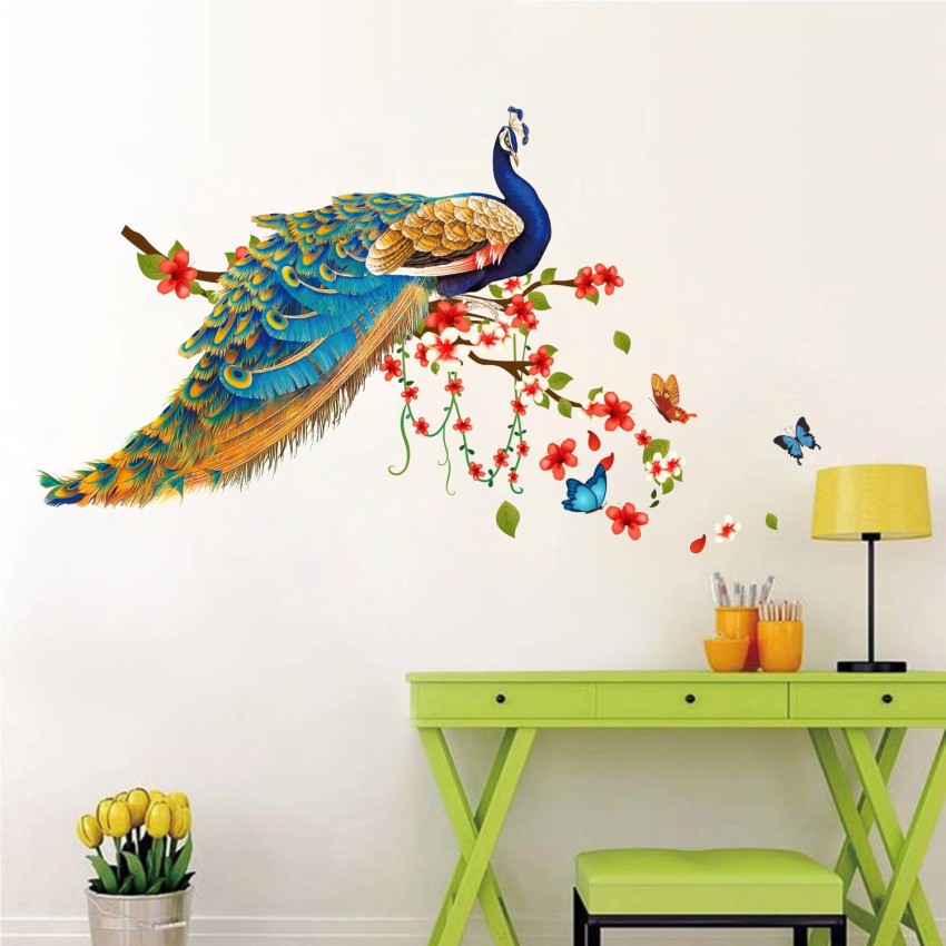 Buy New Way Decals-Wall Sticker (9659) ''Royal Peacock Design'' Online at  Low Prices in India 
