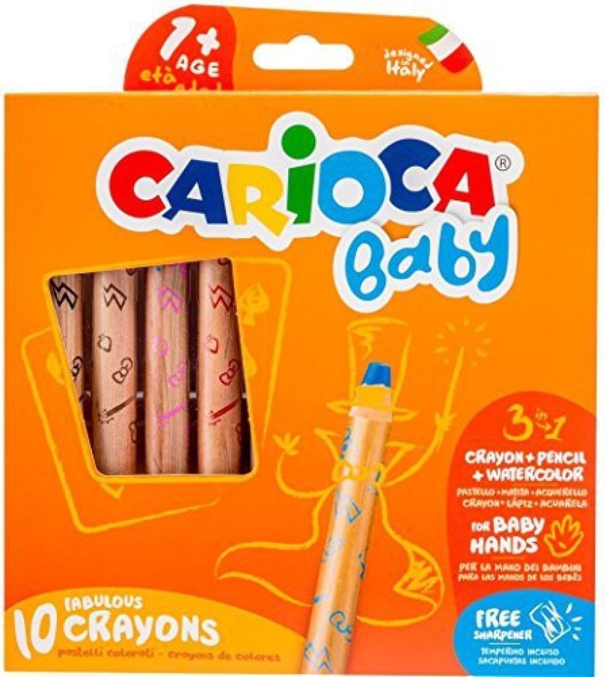 CARIOCA BABY WOOD 6 LARGE EASY TO HANDLE COLOURING PENCILS