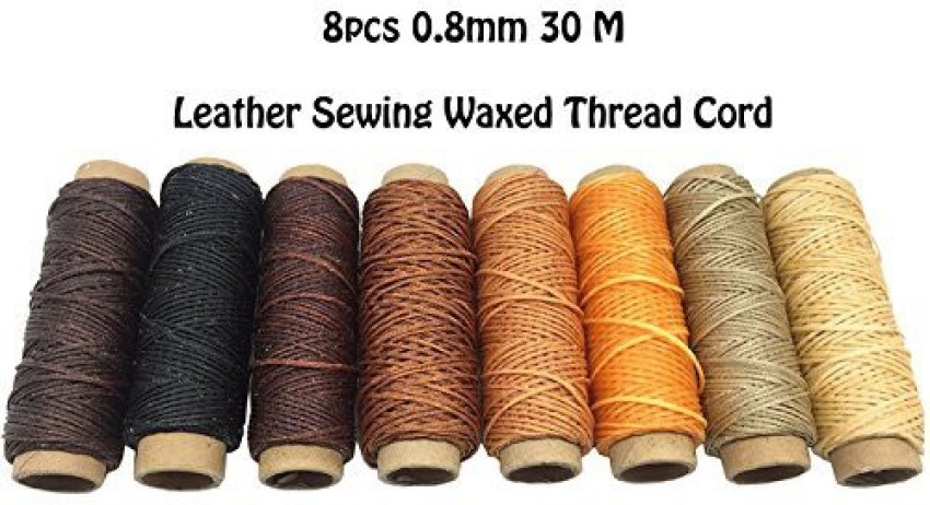 Levylisa 0.8 Mm Flat Waxed Polyester Cord Thread - 30 M Leather Sewing  Waxed Thread - Waxed Polyster Flat Thread Shoemaker - Leather Hand - 0.8 Mm  Flat Waxed Polyester Cord Thread 