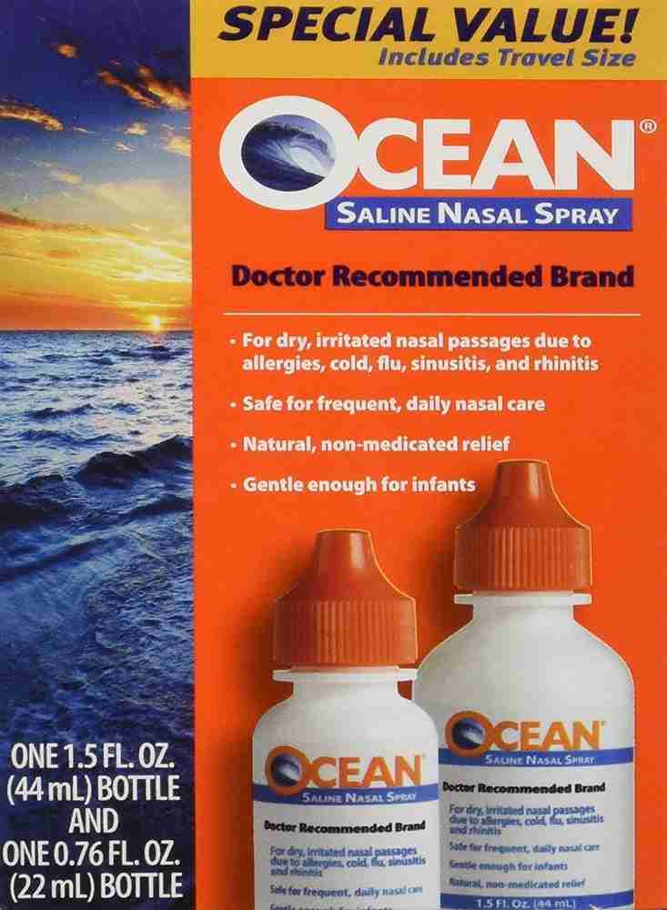 Sodium chloride nasal spray ocean clearance